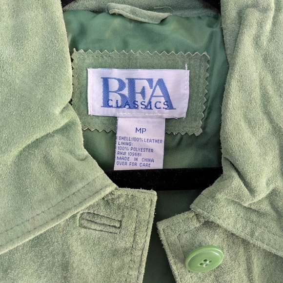 Light Green Suede Women's Jacket - Picture 7 of 7